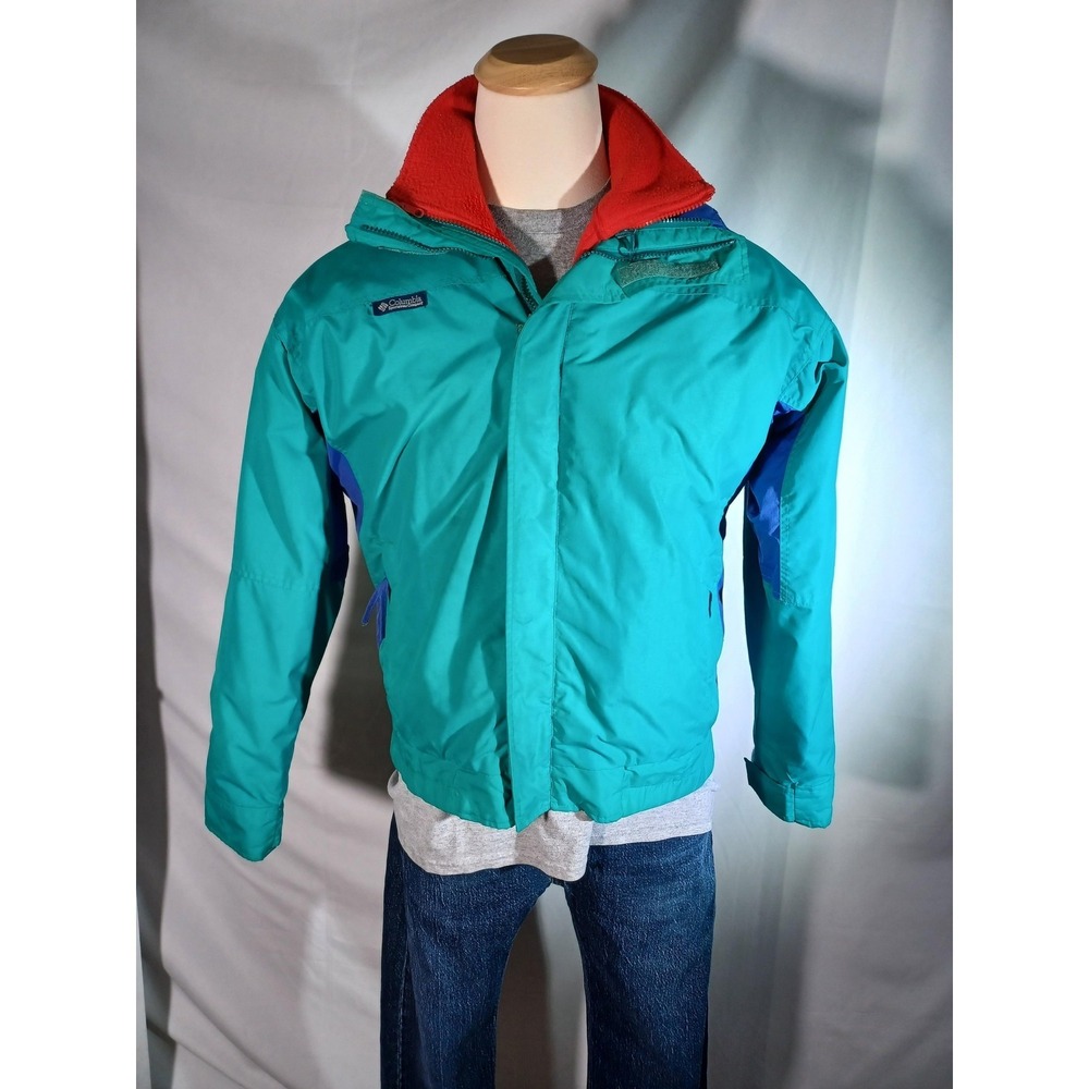 Vintage Columbia Jacket Mens Large Green 3-in-1 Interchange Fleece Lined 90s